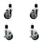 Service Caster 4'' Thermoplastic Rubber Wheel Swivel 1-7/8'' Expanding Stem Caster Set 2 Brakes, 4PK SCC-EX20S414-TPRB-2-TLB-2-178 - alternate 1